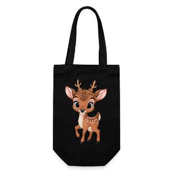 Adorable bébé cerf illustration - Sac à bouteille - noir - Devant