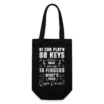 Piano Player Musical Musician Instrument - Gift Bag for Bottles - black - Front