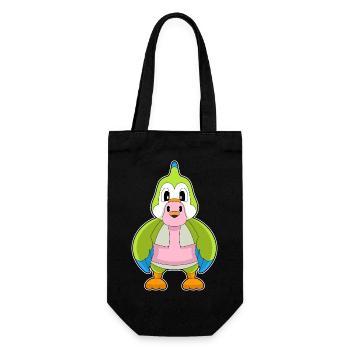 Papagei Flamingo - Geschenkbeutel für Flaschen - Schwarz - Vorne