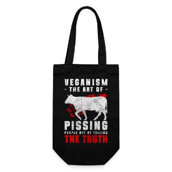 Vegan Tierschutz Bio Gesundheit - Geschenkbeutel für Flaschen - Schwarz - Vorne