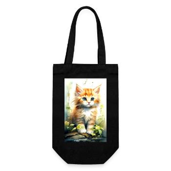 Cute and Lovely Kitten - Gift Bag for Bottles - black - Front