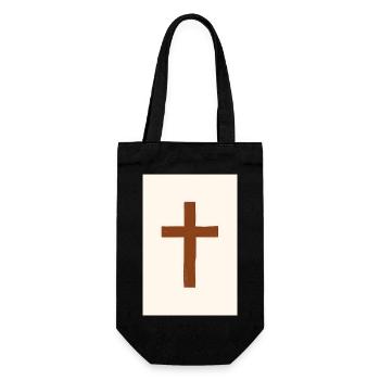 Minimalistische christliche Dekoration, - Geschenkbeutel für Flaschen - Schwarz - Vorne