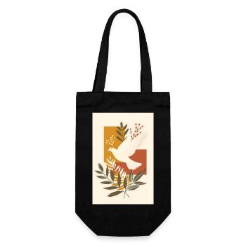 Œuvre d’art de colombe rurale, Boho spirituel, - Sac à bouteille - noir - Devant
