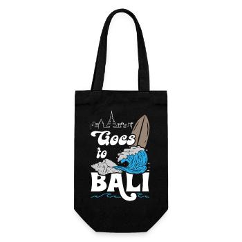 Goes to Bali Surfing - Geschenkbeutel für Flaschen - Schwarz - Vorne