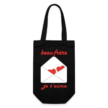 Schwager, ich liebe dich - Geschenkbeutel für Flaschen - Schwarz - Vorne