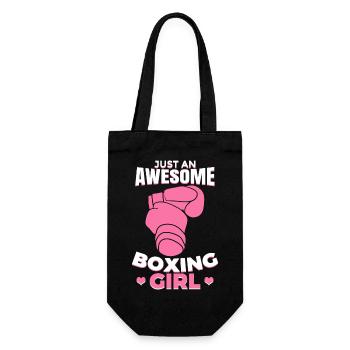Just a great boxing girl - Gift Bag for Bottles - black - Front