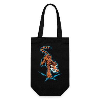Tiger und Blitz unter den Pfoten - Geschenkbeutel für Flaschen - Schwarz - Vorne