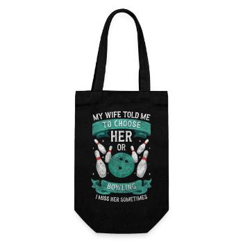 Bowling Bowling Sports Bowling - Gift Bag for Bottles - black - Front