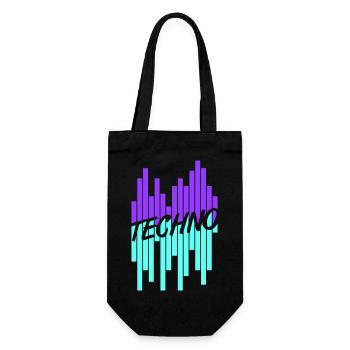 Techno Love Quote Saying Music Party Celebrate Logo - Gift Bag for Bottles - black - Front