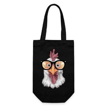 Lustige Hühner Henne Sonnenbrille - Geschenkbeutel für Flaschen - Schwarz - Vorne