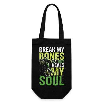 Break my bones but heals my soul - Geschenkbeutel für Flaschen - Schwarz - Vorne