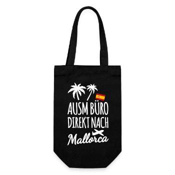 Büromensch in Mallorca - Geschenkbeutel für Flaschen - Schwarz - Vorne