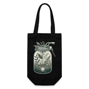Plant (grounds) Gifts - Gift Bag for Bottles - black - Front