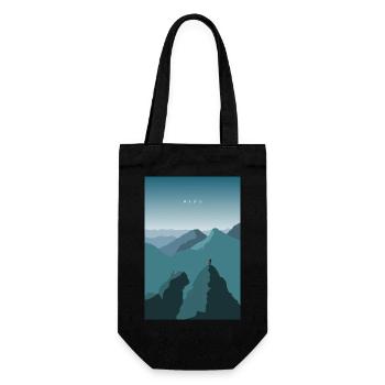 Alps - Reise Design Berge Alpen - Geschenkbeutel für Flaschen - Schwarz - Vorne