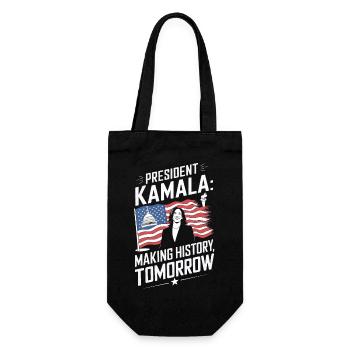 PRESEDENT KAMALA MAKING HISTORY TOMORROW - Gift Bag for Bottles - black - Front