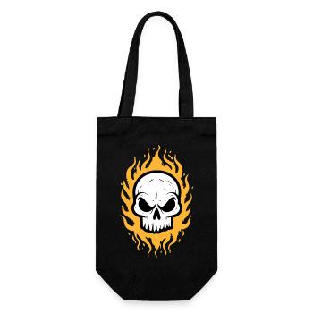 Flames Skull - Gift Bag for Bottles - black - Front