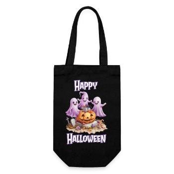 Halloween – Happy Halloween Sweet Ghosts & Pumpkin - Gift Bag for Bottles - black - Front