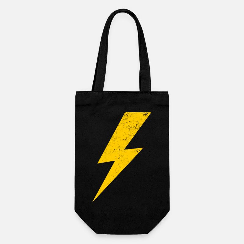 éclair jaune - Sac à bouteille - noir