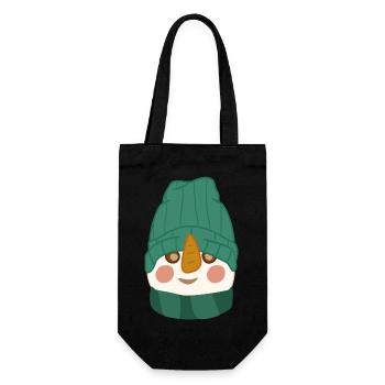 Bonhomme de neige avec casquette - Sac à bouteille - noir - Devant