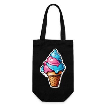 Eis - Geschenkbeutel für Flaschen - Schwarz - Vorne