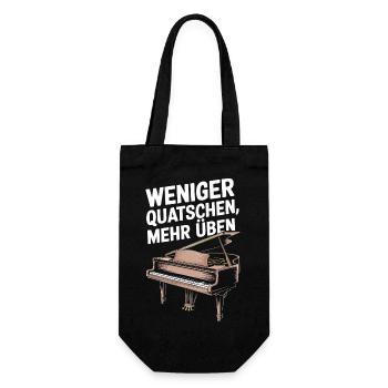 Piano Spieler Konzertflügel Klavier und Pianist - Geschenkbeutel für Flaschen - Schwarz - Vorne
