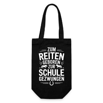 Zum Reiten Geboren Pferde Reiterin Pferdeliebhaber - Geschenkbeutel für Flaschen - Schwarz - Vorne