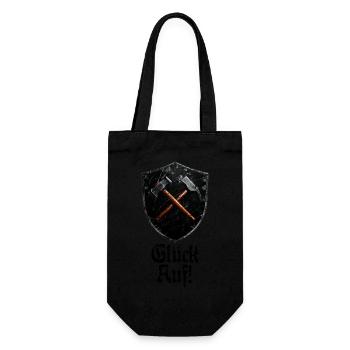 Good luck on logo mining miner mallet and iron - Gift Bag for Bottles - black - Front
