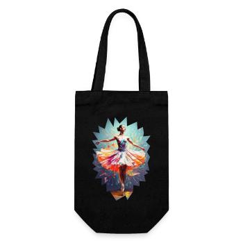 Balletttänzerin modern hyperfarben - Geschenkbeutel für Flaschen - Schwarz - Vorne