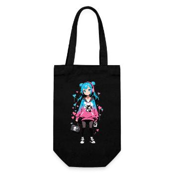 Street Art Girl 23241 - Gift Bag for Bottles - black - Front