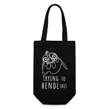trying to hendl this hühnerliebe dialekt denglisch - Geschenkbeutel für Flaschen - Schwarz - Vorne
