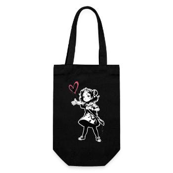Street Art Girl 23249 - Gift Bag for Bottles - black - Front