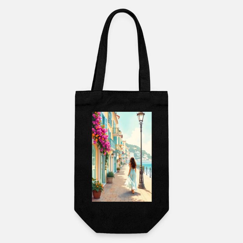 Mediterranean Dream – Coastal Flair - Gift Bag for Bottles - black