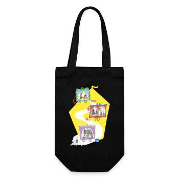 zoo animal circus - Gift Bag for Bottles - black - Front