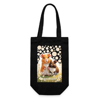 Zwei goldige Meerschweinchen Meine Lieblingstiere - Geschenkbeutel für Flaschen - Schwarz - Vorne