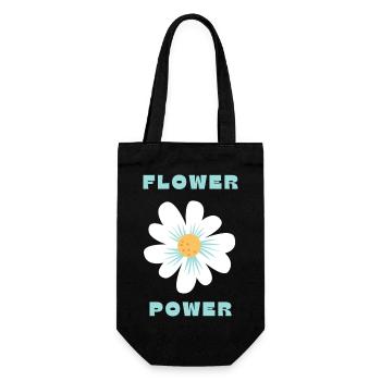 Flower Power – Design Rétro et Bohème 70's - Sac à bouteille - noir - Devant
