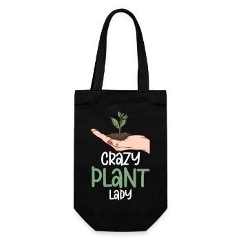 Crazy Plant Lady Botanical Gardening - Geschenkbeutel für Flaschen - Schwarz - Vorne
