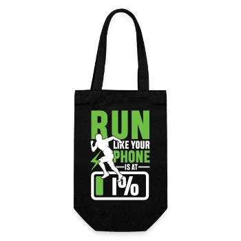 Run like your phone is 1 - Geschenkbeutel für Flaschen - Schwarz - Vorne