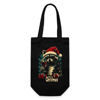 Vin de Noël raton laveur - Sac à bouteille - noir - Devant