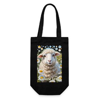 Amoureux de la nature câlin mouton fleur prairie - Sac à bouteille - noir - Devant