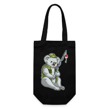 Pêche à la canne à pêche du pêcheur koala - Sac à bouteille - noir - Devant