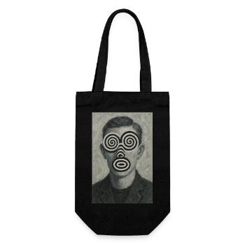 Illusion d’optique du visage - Sac à bouteille - noir - Devant