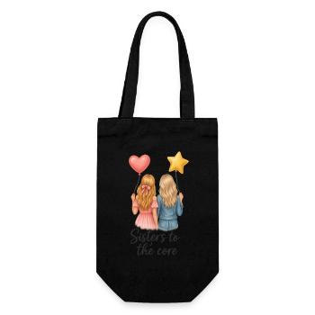 Sisters to the Core - Sisters Motif - Gift Bag for Bottles - black - Front