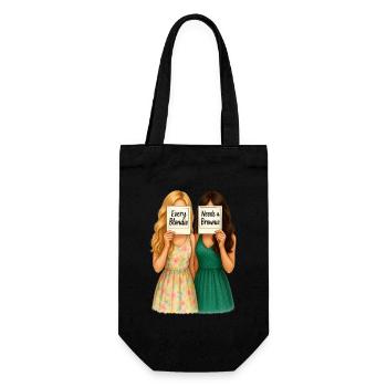 Every Blondie needs a Brownie - Freunde Motiv - Gift Bag for Bottles - black - Front