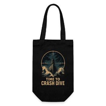 Time to Crash Dive – U-Boot im Fadenkreuz - Geschenkbeutel für Flaschen - Schwarz - Vorne