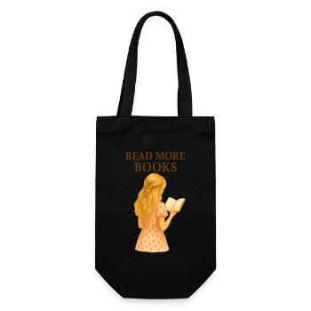 Read More Books – Illustration für Buchliebhaberin - Geschenkbeutel für Flaschen - Schwarz - Vorne