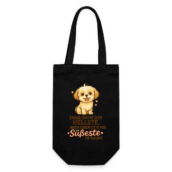 Tiny Paws Fun Logo "der Süßeste im Raum" - Geschenkbeutel für Flaschen - Schwarz - Vorne