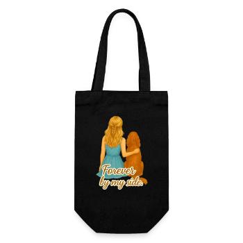 Illustration de la fille et du cocker - Sac à bouteille - noir - Devant