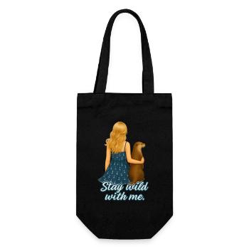 Stay Wild with Me Blonde Wife with Otter - Gift Bag for Bottles - black - Front
