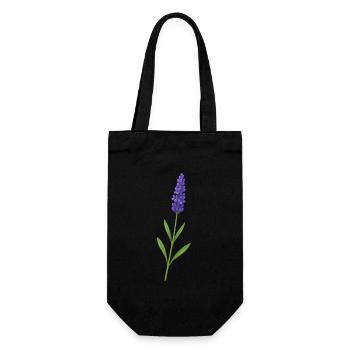 Lavender blossom – delicate natural art - Gift Bag for Bottles - black - Front