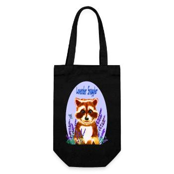 Waschbär-Liebhaber von Lavendel - Geschenkbeutel für Flaschen - Schwarz - Vorne